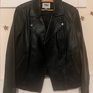 Women’s Old Navy black leather jacket